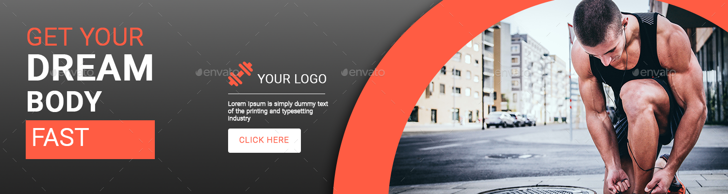 Gym and Fitness Multipurpose Banners - 25 Designs by shmai | GraphicRiver